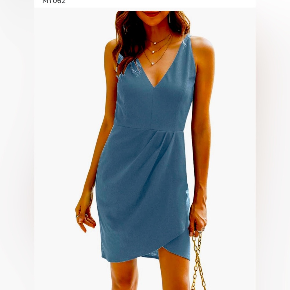 NWT Manydress Day to Night Dress. Gray-blue Large.